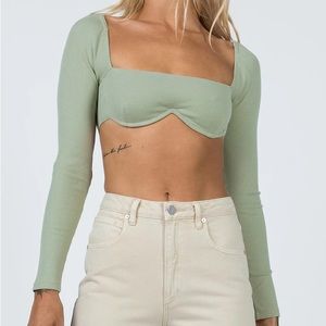 NWT Princess Polly Becca Longsleeve Crop - Sage